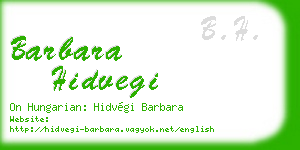 barbara hidvegi business card