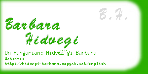 barbara hidvegi business card